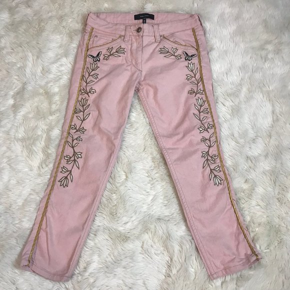 Isabel Marant Denim - Isabel Marant Pink Embroidered Jeans FR38/US 6
